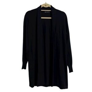 Esperanza Cardigan Women's small Black Open Front Knit‎ Layering Casual Chic